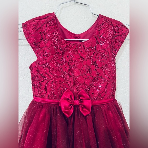 Jona Michelle Girls Formal Tulle Sparkly Dress Sequins Satin Bow Size 6 - Picture 11 of 14